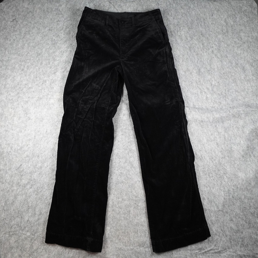 Polo Ralph Lauren Pant Women 2 Black Corduroy Straight Leg Cotton Quiet Luxury